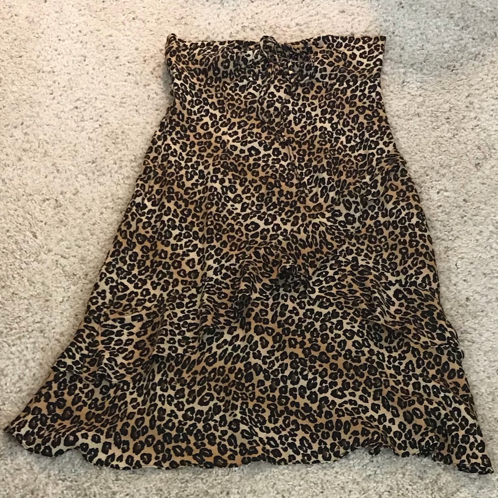 NWOT-Michael Kors Leopard Strapless Dress, Size 4